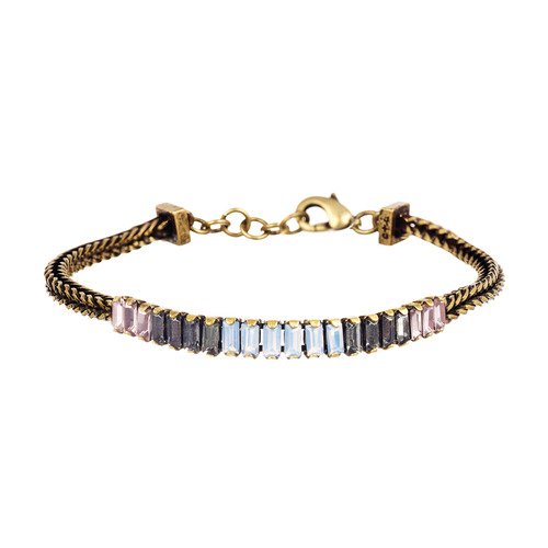 Petite Baguette + Chain Bracelet on a white background
