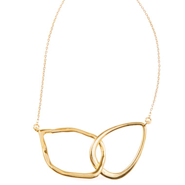 Double Teardrop Necklace on a white background