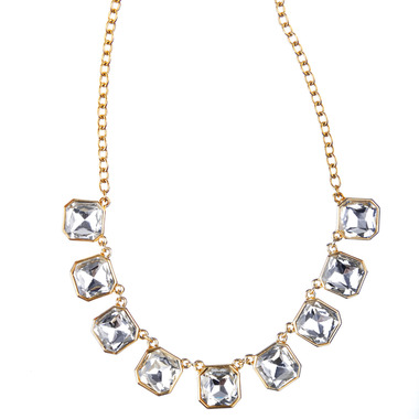 Retro Glam Crystal Necklace on a white background