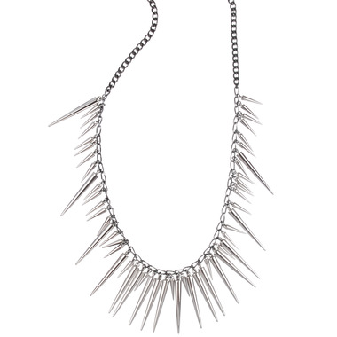 Long Multi Spike Drops Necklace on a white background