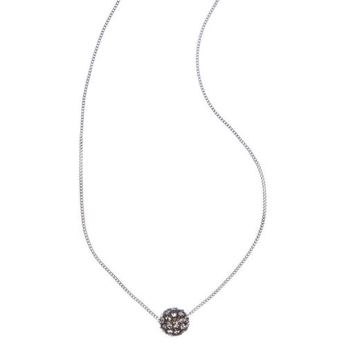 Pave Ball Sliding Pendant Necklace on a white background