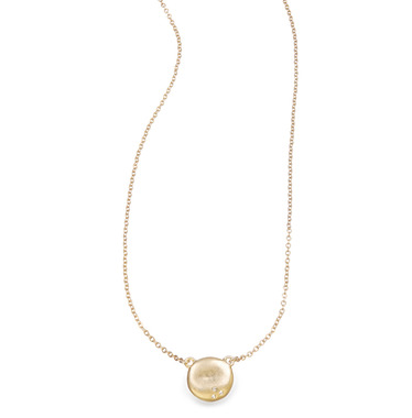Pave Circle Pendant Necklace on a white background