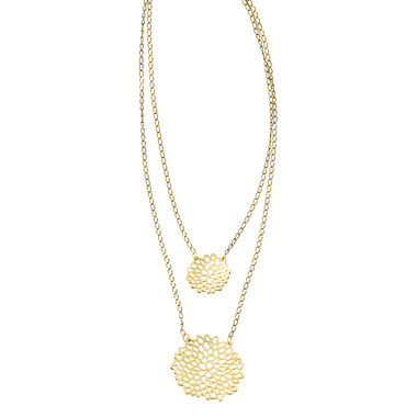 Double Layer Pom Pom Necklace on a white background