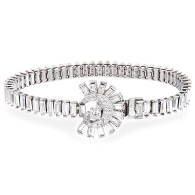 Deco Baguette Tennis Bracelet on a white background