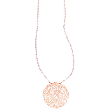 Pom Pom Pendant Necklace on a white background