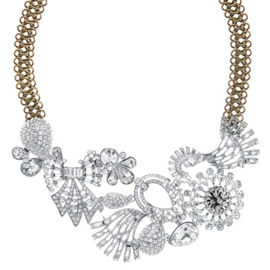 Multi Deco Stone Collar Necklace on a white background