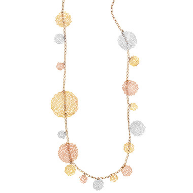 Pom Pom Layering Necklace on a white background