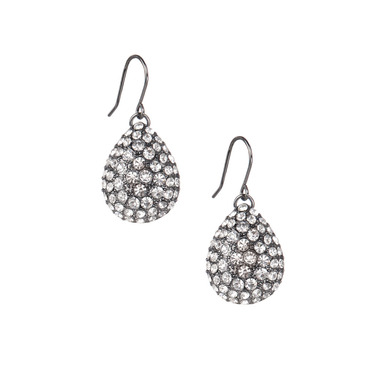 Pave Teardrop Earrings on a white background