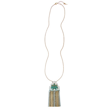 Patina + Fringe Necklace on a white background