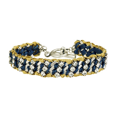 Crystal Studded Ribbon Chain Bracelet on a white background