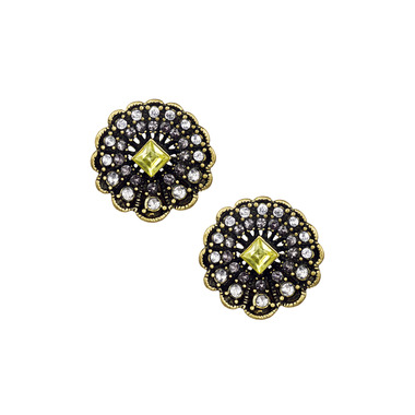 Button Stud Earrings on a white background