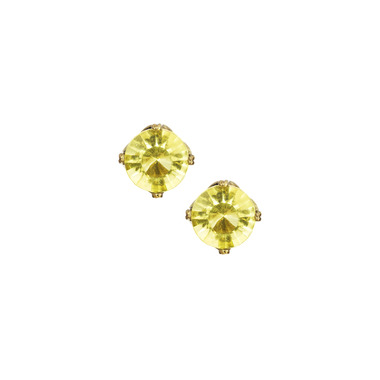 Round Crystal Stud Earrings on a white background