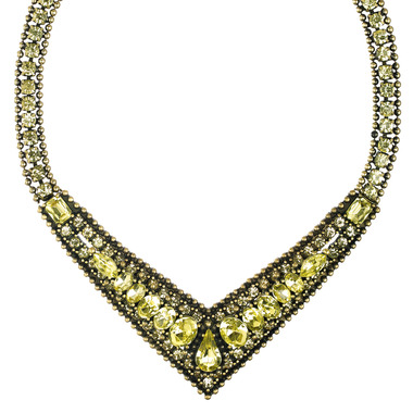 Stone Embellished Collar Necklace on a white background