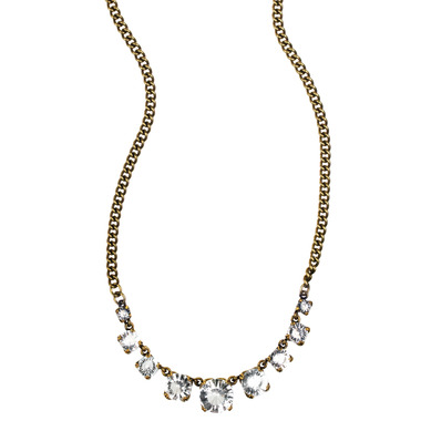 Petite Round Stone Necklace on a white background