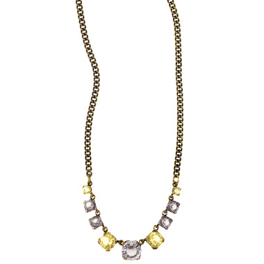 Petite Round Stone Necklace on a white background