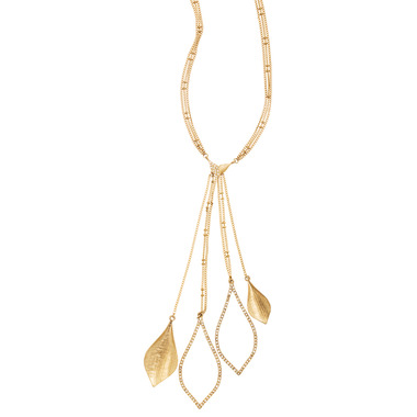 Leaf Y Necklace on a white background