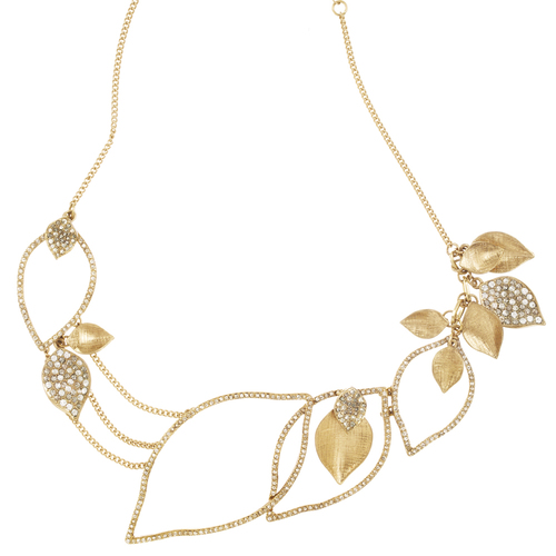 Leaf Statement Necklace on a white background