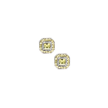 Crystal Square Stud Earrings on a white background