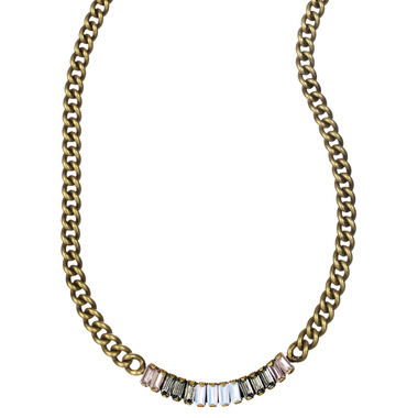 Petite Baguette Stone Necklace on a white background