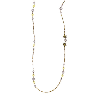 Fleur-de-lis Long Station Necklace on a white background