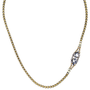 Petite Pear Stone Necklace on a white background
