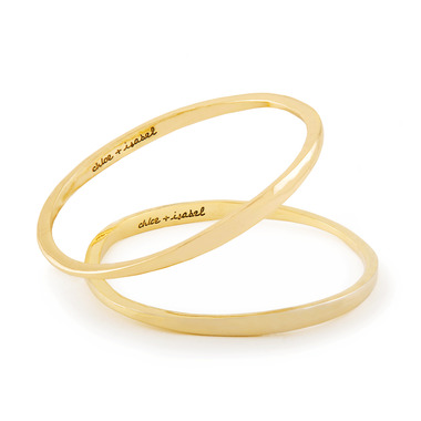 Modern Oval Bangle Set on a white background