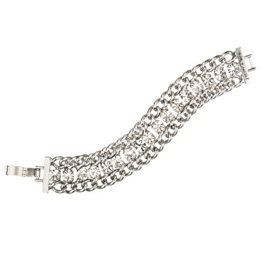 Rhinestone + Chain Link Bracelet on a white background
