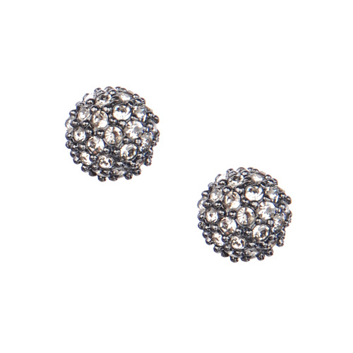 Pave Ball Stud Earrings on a white background